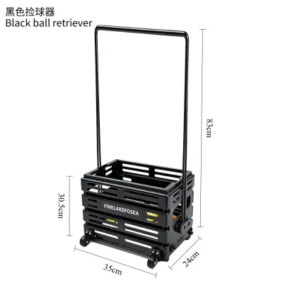 INSTOCK Tennis ball Basket with Wheels Ball Pickup Trolley，Can Store 75 Balls Tennis pickleballs Bakul koleksi tenis