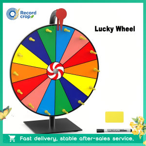 12 inch Prize Wheel Fortune Game with Dry Erase Markers &Eraser Prize Wheel Spinner easy to write