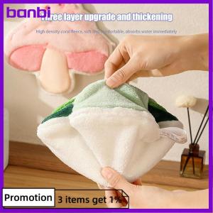 banbi Hand Towel Cartoon Wipe Handkerchief Rag Vegetable Shape Towels For Wiping Hands Thickening Absorbent With Hanging Loop