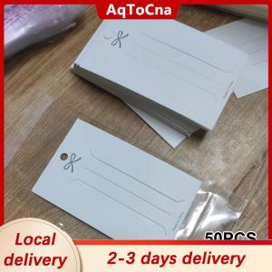 [COD] AqToCna Ship within 24 hours 50PCS White Hairpin Card Trinket Bow Display Cards Cardboard Packing Paper
