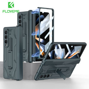 [With Screen Film] FLOVEME Magnetic Hinge Phone Case For Samsung Galaxy Z Fold 4 5G Armor With Bracket Stand Back Cover For Galaxy Z Fold 4