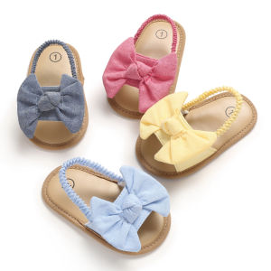 Baby Girls Bow Knot Sandals Summer Soft Sole Flat Princess Shoes Infant Non-Slip First Walkers