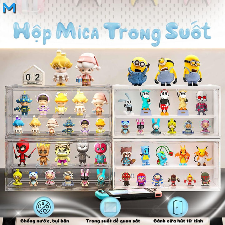Tủ hộp mica trong suốt mới, hộp đựng để trưng bày mỹ phẩm, nước hoa, mô ...