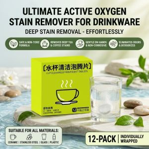 Water Bottle Cleaning Tablets Active Oxygen Descaling Tablets Effervescent Cleaner Removes Stains Odor And Residue Tumbler Cup Flask Care