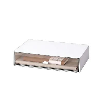 Hộp đựng đồ để bàn dạng ngăn kéo trong suốt nhiều ngăn lưu trữ văn phòng phẩm mỹ phẩm đồ ăn vặt tiết kiệm không gian