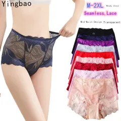 Yingbao M L XL XXL panties for women Seamless Lace Floral Sexy See Through  Ladies Brief Underwear Plus Size