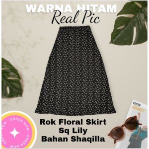 Rok Wanita Model Span Panjang Rok Floral Skirt Sq Daisy Sq Lily Matt Shaqilla  Korean Style Premium