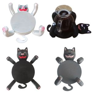 THTZI Creative 3D Print Cat Coasters Cute Anti-scald Animal Drinks Placemat Table Protection Non-slip Water Cup Pad Kids Gifts