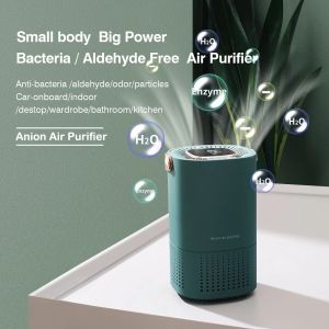 Portable Air Purifier Ionizer Negative Ion Generator Smoke Odor Removal Hepa Filter Air Freshener