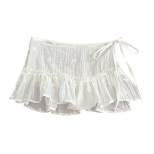 Ruffle Lace Layering Fake Top Mini Skirt Tieback Lower Sweep Shirt Extender Adjustable Girls Women Half Length Skirt