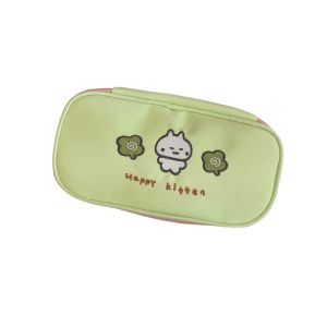 MKEB Cute Cat Cartoon Pencil Case Cosmetics Storage Large Capacity Korean Pencil Bag Y2K Ins Fashion Square Makeup Bag Student