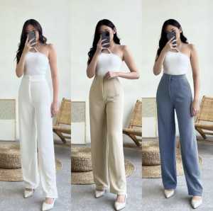 Giovanno Store Fashion Celana Knit Cozie Pants Bahan Knit Premium Terbaru Cozie Knit Pant Celana Wanita Panjang Highwaist Ukuran MLXLXXL Jumbo Terlaris