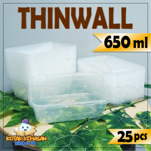 Thinwall 750 ML/Kotak Makanan/Kontainer Food 750 Rectangle  25 Pcs !!!  Berlian