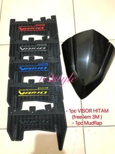 PAKET AKSESORIS 2IN1 VISOR VARIO 125 150 free lem 3m MUDFLAP VARIO 125 150 2015 2016 2017 2018 2019 WINSIL VARIO BETOK VARIO 125 NEW 150 KEYLESS ABS NEW OLD KARET PELINDUNG MESIN DINAMO THAILAND KARBON HONDA ACCECORIES VISOR PISOR WINSIL VARIO