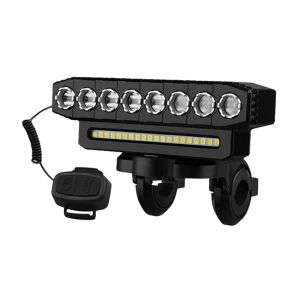 2026 USB Rechargeable Bike Front Light 120dB Cycling Bike Horn Waterproof 6 Lighting Modes Bicycle Bell Front Light Easy to Install