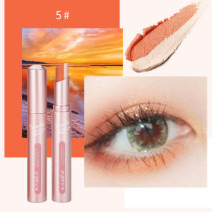 Erya 6PCS Two Tones Color Stick Eyeshadow Sweat-proof Glitter Cosmetics Stereo Gradient Pearlescent Velvet Two-color Eye Shadow Stick Lying Silkworm Pen Eye Makeup Eyeshadow Pen