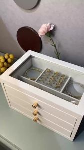 Hicus Solid walnut wood jewelry organizer large capacity multifunctional jewelry Organizer