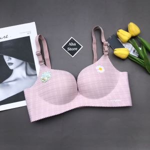 Áo ngực su đúc không gọng họa tiết sọc hoa cúc mút mỏng 05 cm bản lưng to che đi ngấn mỡ ở lưng [Aha Store]