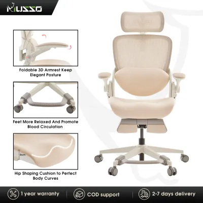 MUSSO E80 Muse Ergonomic chair Muse Chair sponge cushion with foot support 4D headrest foldable armrest for easy storage of office chairs