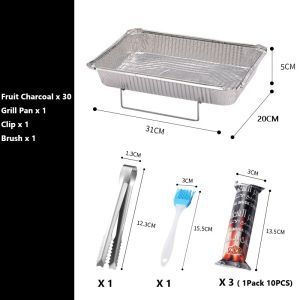 Disposable Instant BBQ Grill Set 4 pax 8 pax with Charcoal Portable Barbecue Set Outdoor Picnic Camping Barbeque Quick Setup one time