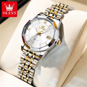 OLEVS Watch For Women Original Branded Waterproof Elegance Luminous Quartz Stainless Steel Watch Casual Ladies Wristwatch on Sale Now
