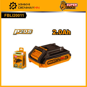 Pin Lithium-Ion INGCO FBLI20011 Pin sạc Lithium dung lượng pin 20V/2.0Ah phù hợp nhiều loại máy INGCO 20V có đèn LED