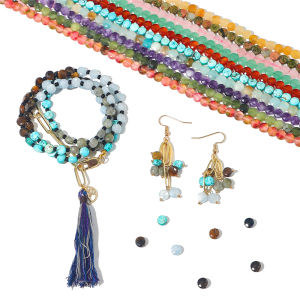 6mm 60pcs Flat Faceted Natural Stone Beads Amethyst Lapis Jade Jasper Agate Quartz Tiger Eye for DIY Bracelet Necklace Earring Jewelry Making