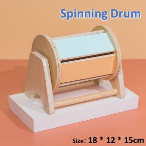 [SG Seller] Montessori Wooden Toys Early Education for Infant Toddlers 8-24 Month Baby Learning - Spinning Drum