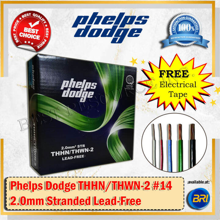 PHELPS DODGE Wire Stranded #14 THHN/THWN-2 2.0mm2 Lead-Free 150meters ...