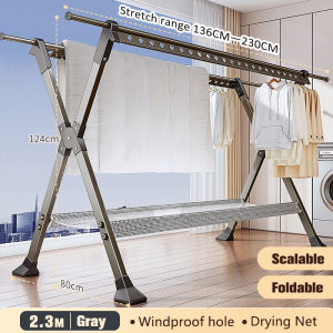 GSlife Hanger Stand Foldable Sampayan Stainless Clothes Rack - Sturdy and Space-Saving Laundry Drying Rack for Indoor and Outdoor Use