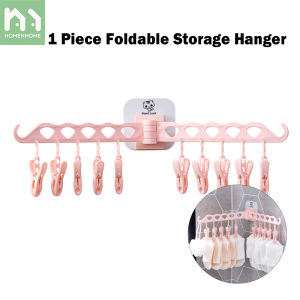 Homenhome 1 Cái Móc Treo Đồ Gấp Gọn 10 Cái Kẹp Giữ Khô Tất Đồ Lót Chống Gió