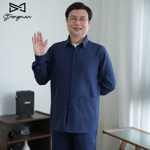 Đồ Bộ Nam Trung Niên Strongman Ba Túi Dài Tay Cao Cấp – Lịch Lãm Nhẹ Nhàng Chuẩn Phong Thái Quý Ông BDH-006