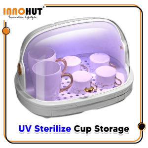Innohut UV Sterilize cup holder with cover rak simpanan cawan pensterilan UV dustproof kitchen storage rack organizer