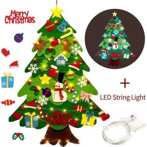 Felt Christmas tree DIY wall-mounted Christmas tree childrens Christmas decoration with ornaments
