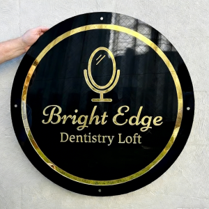 Personalized Round Business Logo Sign Wall Decor Beauty Salon Signage 3D Acrylic Custom Logo Wall Sign for company/spa/studio
