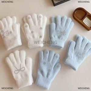 [COD] WEICHENG Cute Plush Gloves For Women Winter Thickened Warm Coldproof Outdoor Cycling Gloves Perfect Gift For Her