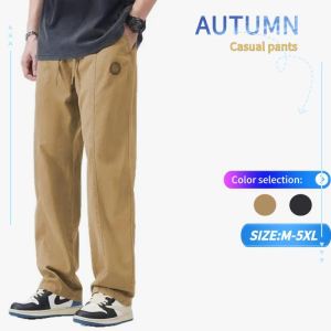 M-5XL American retro Cargo pants men khaki straight leg wide leg Loose casual pants fashion trend Trousers men Seluar Panjang Lelaki
