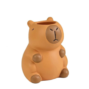 Capybara Shape Pen Cup Multifunctional Desk Pen Organiser Enamel Rubber Pen Cup Makeup Brush Container For Pencil Brush