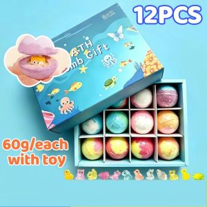 Dinosaur Egg Shape Bath Bomb Set 6/12 Pcs Natural Oils Fizzy Bath Salt Balls For Kids Adults Gift
