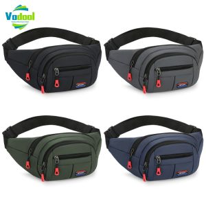 Men Women Crossbody Bag with 4-Zipper Pockets Chest Bag with Adjustable Strap Fashion Waist Pack for Travel Hiking Running