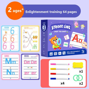 Stroke Line Point Reusable Magic Tracing Workbook Set Practice Pen Control Educational Training MK