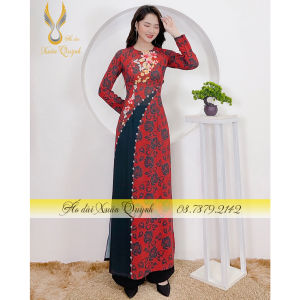 Áo Dài Truyền Thống Lụa Habutai Hoa Hồng Cao Cấp Sang Trọng K96 - Áo Dài Xuân Quỳnh