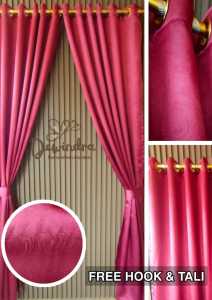 GORDEN BLACKOUT EMBOSS POLOS GLOSSY HORDENG JENDELA PINTU DAN KAMAR RUANG TAMU BAHAN TEBAL 12 RING