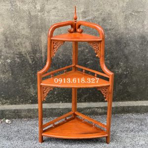 Kệ góc trang trí 3 tầng 40cm kê phòng khách gỗ hương Cao 100cm