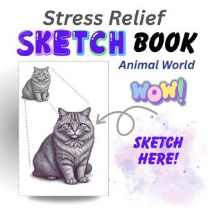 Stress Relief Sketch Book for adults children elderly with ADHD anyone can draw Easy Book