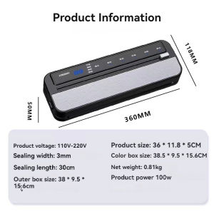 Household automatic vacuum sealing machine Food packaging machine vacuum sealing machine Small commercial plastic sealing machine fresh-keeping machine  dry and wet oil powder small automatic vacuum machine