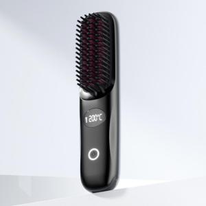 Portable Ceramic Hair Straightener Brush Rechargeable Design Instants Heat Up Multiple Heat Setting DamageFree Styling Solution