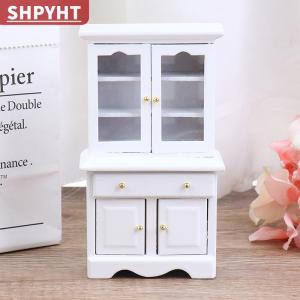 [COD] SHPYHT TOY 1/12 Dollhouse Miniature Furniture Multifunction Wood Cabinet Bookcase Model Toy