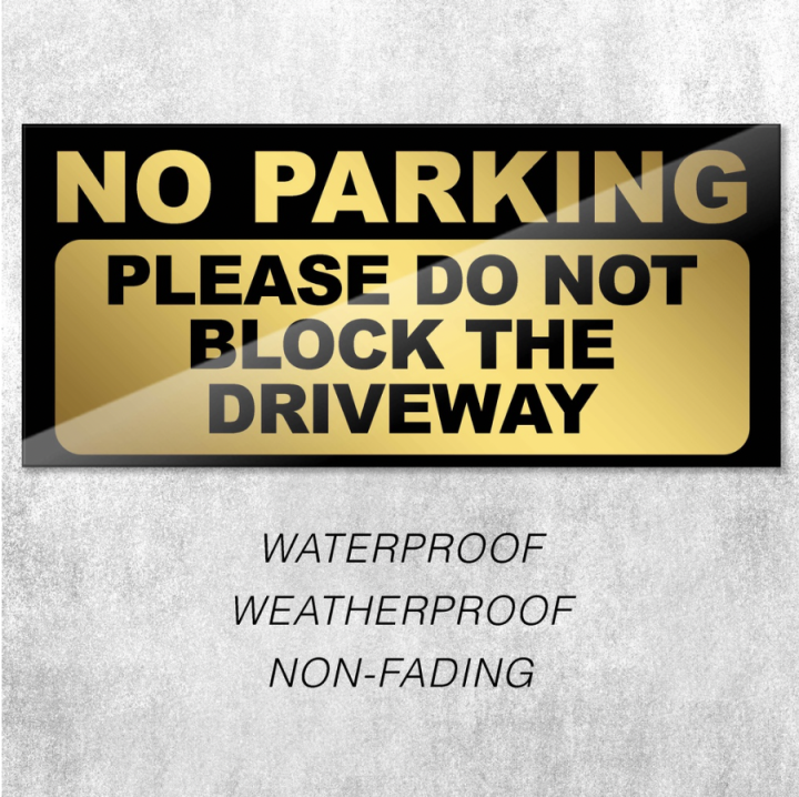 Metallschild „Please Do Not Block The Driveway“ – 30,5 X 20,3 Cm, Schwarz, Wetterfest, Mit Aufhänge-Löchern