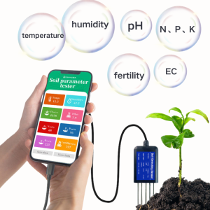 Gemho Chuyên Nghiệp 8 Trong 1 dụng cụ kiểm tra đất Độ Ẩm Nhiệt Độ EC PH Npk Đất Cảm Biến Xách Tay loại USB C Cho Nông Nghiệp